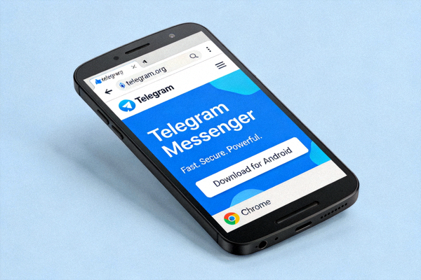 安卓手机访问Telegram官方网站的浏览器界面示意图