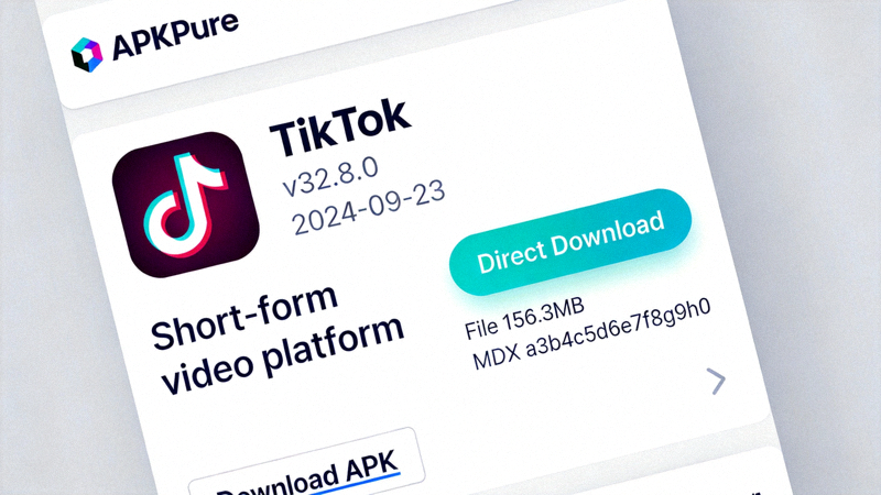 APKPure网站下载页面截图，显示应用详情和直接下载选项
