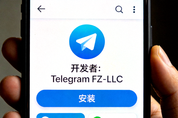 Google Play商店中Telegram应用详情页面截图，显示开发者信息和下载按钮