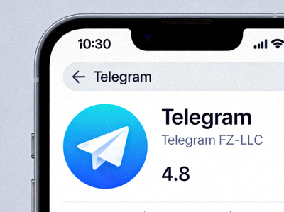 iOS App Store中搜索Telegram应用的结果页面截图，显示官方应用图标