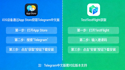 iOS设备通过App Store与TestFlight双途径获取Telegram中文版对比图
