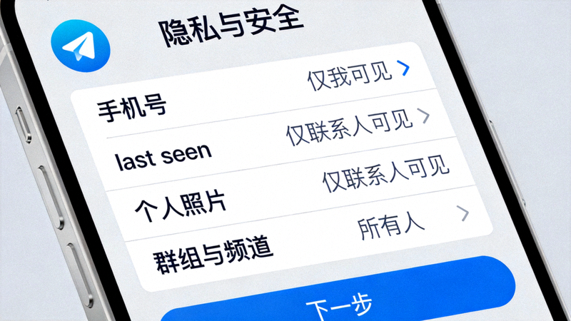 Telegram安卓中文版首次启动后的隐私与安全设置界面截图