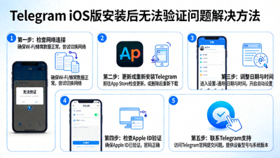 Telegram iOS版安装后无法验证问题的解决方法流程图 - 展示从问题出现到解决的完整排查路径